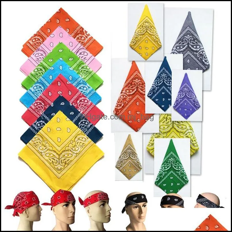 Party Decoration Cashew Hip Hop Square Towels Magic Headscarf Outdoor Sports Street Dance Riding Hiking Heads Towel Unisex Bandana