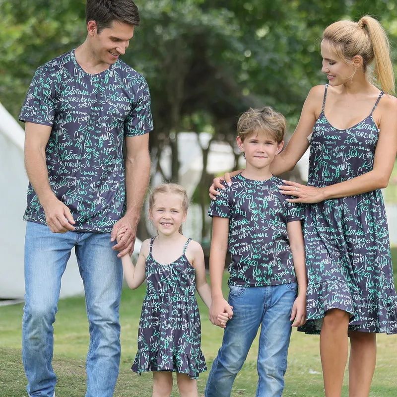 Family Matching Outfits Family Matching Outfits Summer Girls Dress Father Son Mother Daughter Dresses Camis Dresses Baby Kids Tops 220914