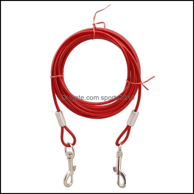 Double-headed Dog Leashes Anti-bite Anti-rust 2 in 1 Lengthen Steel Iron Chain Dog Leash Pet Chain 3 Colors