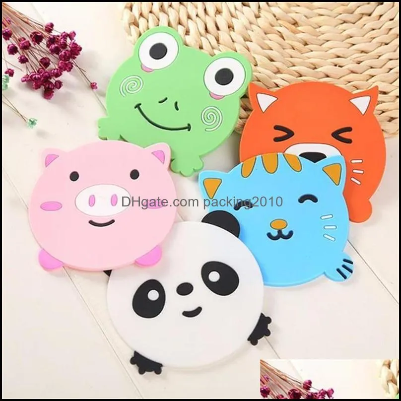 Cartoon Animal Shaped Drinking Mug Pads Water Cup Mats Bar Dining Table Placemat Coaster Kitchen Accessories