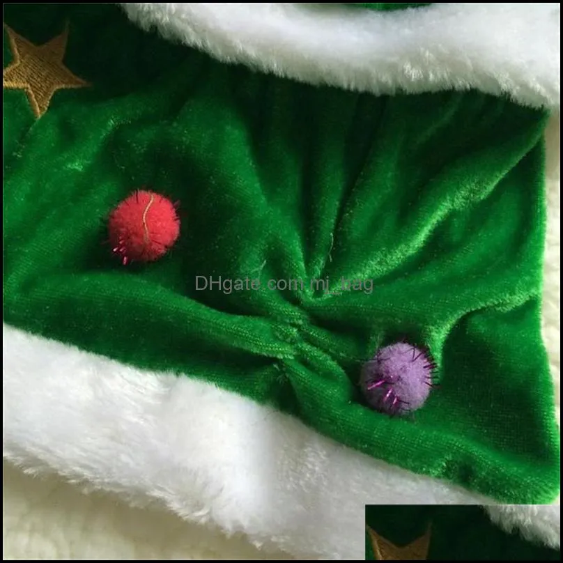 Christmas Tree Shaped Dog Puppy Costume Pet Winter Clothes Comfortable Warm Christmas Hoodie Dress For Party Decoration Wholesale