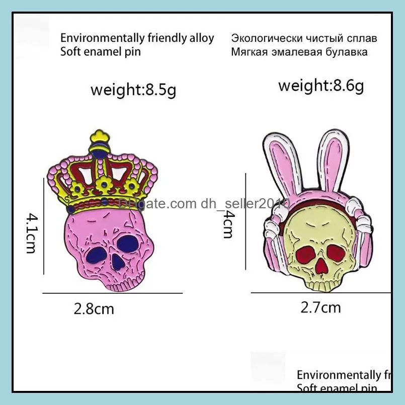 Customized Skull Crown Butterfly Witch Cat Vintage Brooch Trend Luxury Women Wholesale Jewelry Cartoon Metal Enamel Lapel Pin 6103 Q2