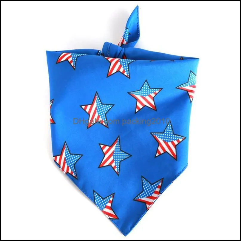 Dog Bandanas American Flag Dog Scarfs Independence Day Double Layer Bibs Pet Costume Accessories for Medium Large Dogs