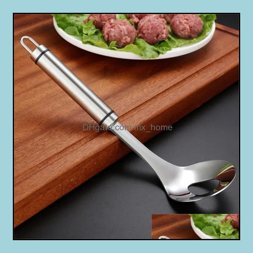 Stainless Steel Meatball Spoon Meatball Maker Scoop Non-Stick Long Handle DIY Kitchen Accessories Meat Poultry Tools