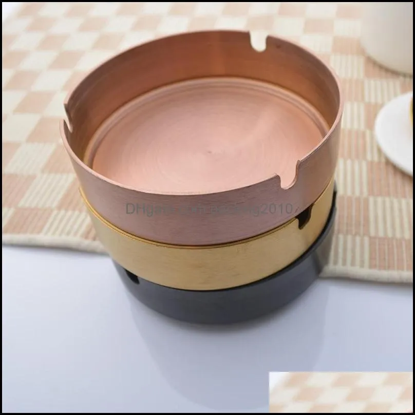 Gold Stainless Steel Ashtray for Cigarettes Outdoor Easy Clean Home Hotel Bar Decoration Creative Thickening Durable Ashtray
