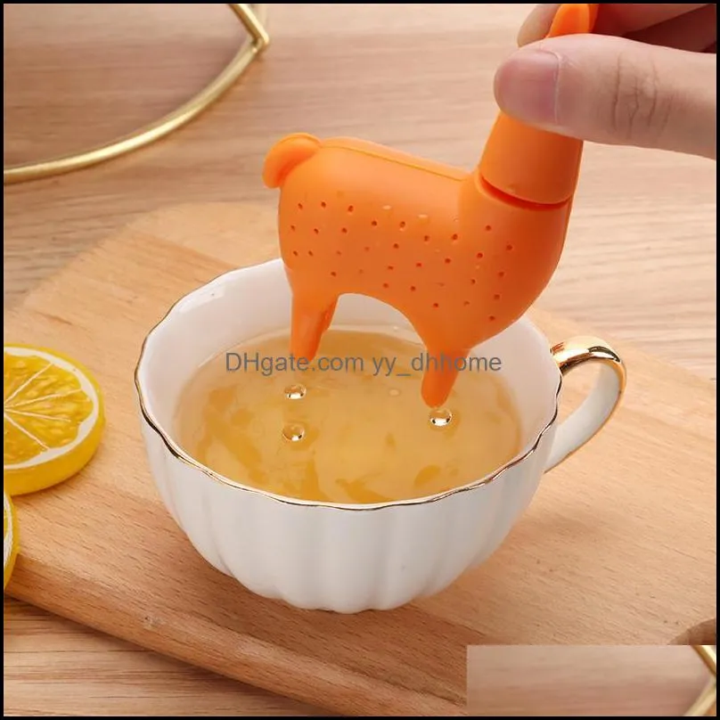 Cute Alpaca Shaped Tea Strainer Silicone Infuser for Loose Tea Ultra Fine Mesh Coffee Leaf Tea Ball Strainer Reusable Filter