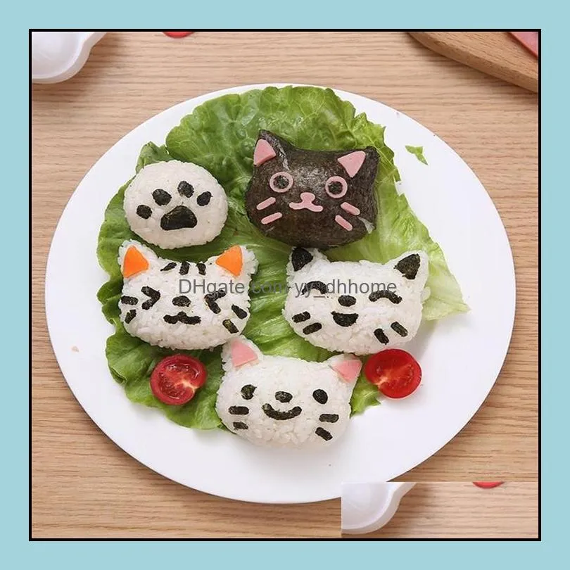 Cute Smile Cat Sushi Rice Mold Decor Cutter Sandwich DIY Tool Japanese Rice Ball Sushi Maker Kitchen Tools