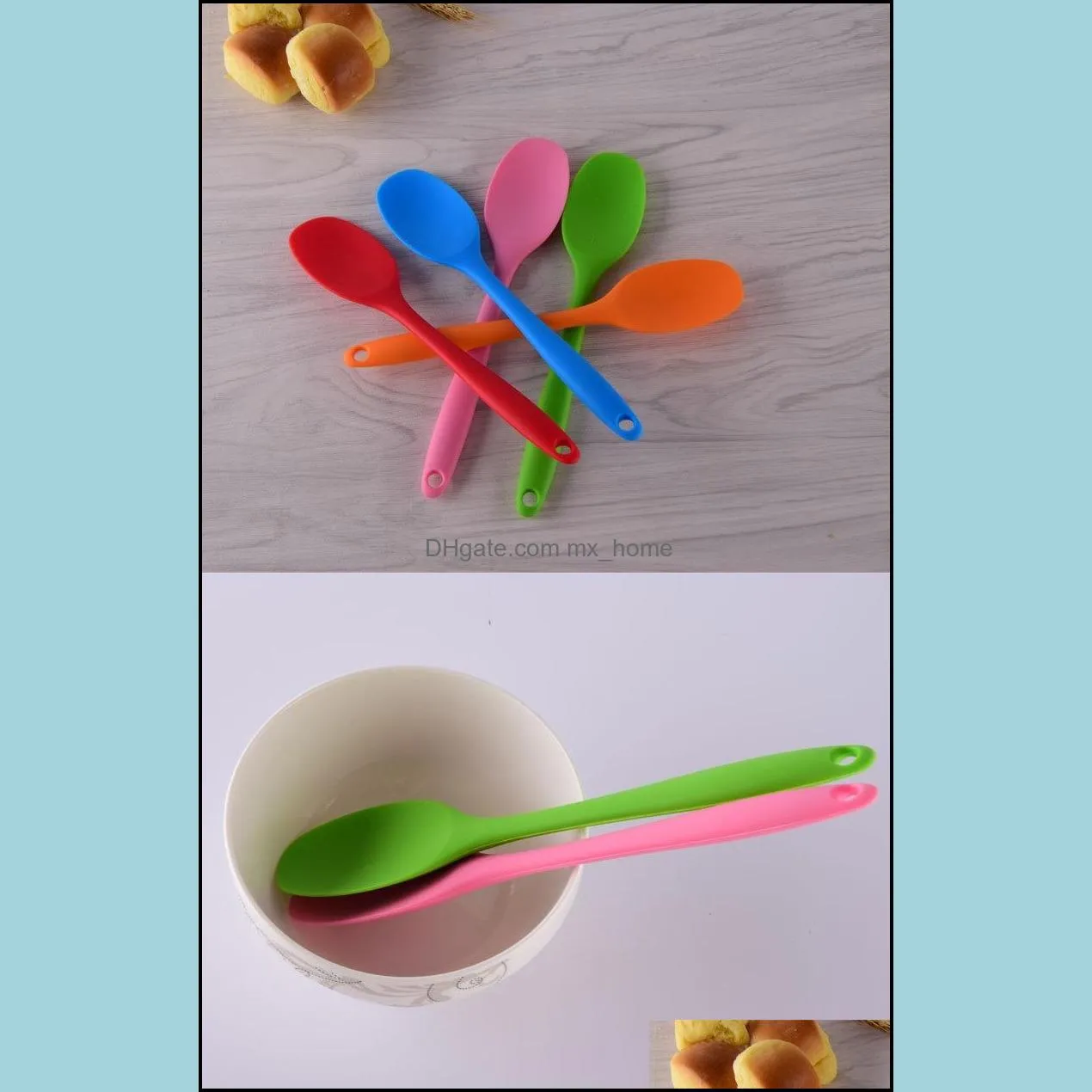 Cake Butter Spatula Silicone Spoon Mixing Spoons Long-handled Cooking Utensils Tableware Kitchen Soup Spoon Mixer Kitchen Tools