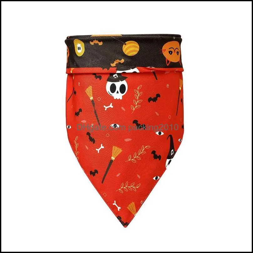 Pet Neckerchief Cat Dog Accessories Scarf Doule Layer Bandana Bibs Scarf Collar Pet Saliva Towel Halloween Pet Triangle Towel