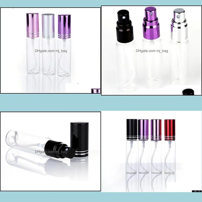 10ML Metal Empty Glass Perfume Refillable Pressed Bottle Spray Perfume Atomizers Cosmetic Sample Super Fine Bottles