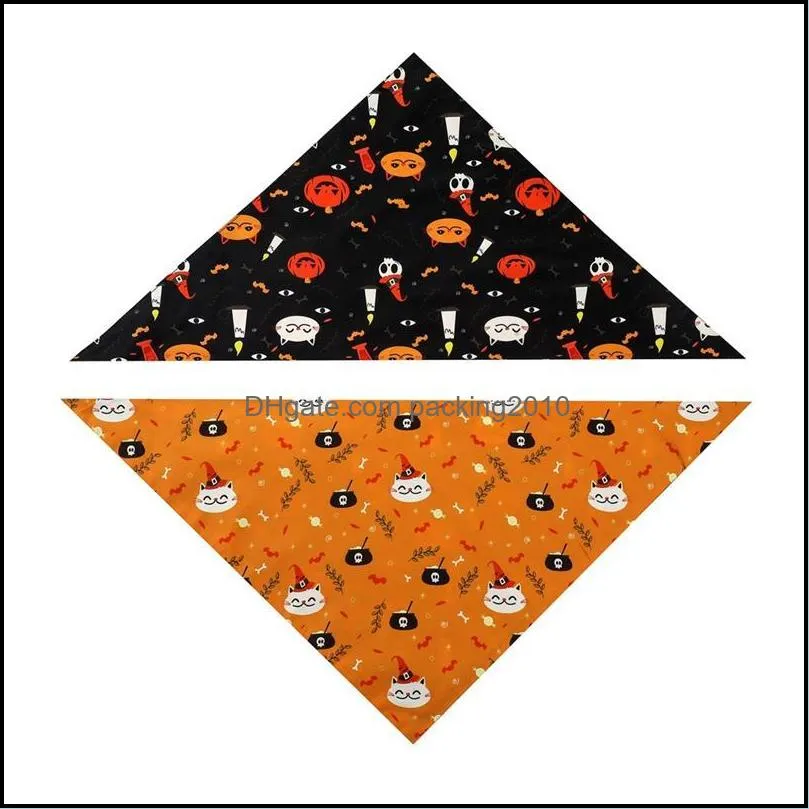 Pet Neckerchief Cat Dog Accessories Scarf Doule Layer Bandana Bibs Scarf Collar Pet Saliva Towel Halloween Pet Triangle Towel