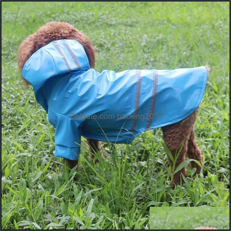 Summer Outdoor Puppy Pet Rain Coat S-XL Hoody Waterproof Jackets PU Raincoat for Dogs Apparel Clothes Little Teddy Dog Raincoat