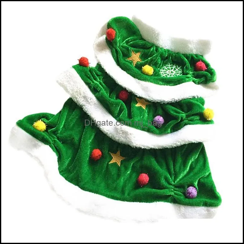 Christmas Tree Shaped Dog Puppy Costume Pet Winter Clothes Comfortable Warm Christmas Hoodie Dress For Party Decoration Wholesale