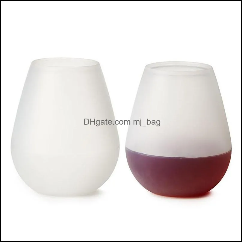 350ml Silicone Wine Glass Foldable Unbreakable Stemless Beer Whiskey Glass Drinkware Silicone Cup for Wine Juice Beer Travel Cup