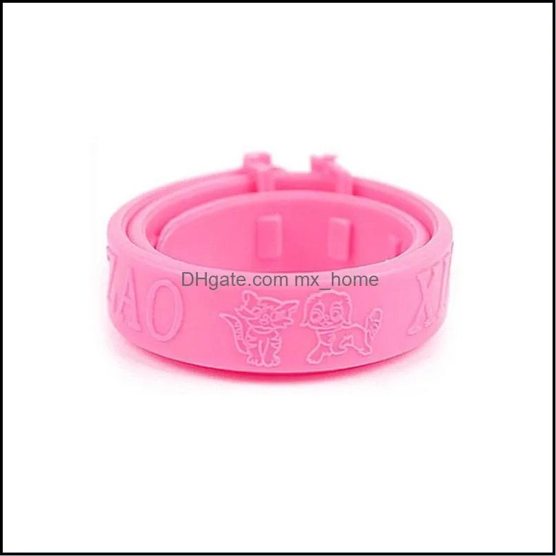 Adjustable Pet Collar Anti Flea Ticks Mosquitoes Pink Outdoor Cat Dog Collar Pet Protect Repel Rubber Necklace High Quality
