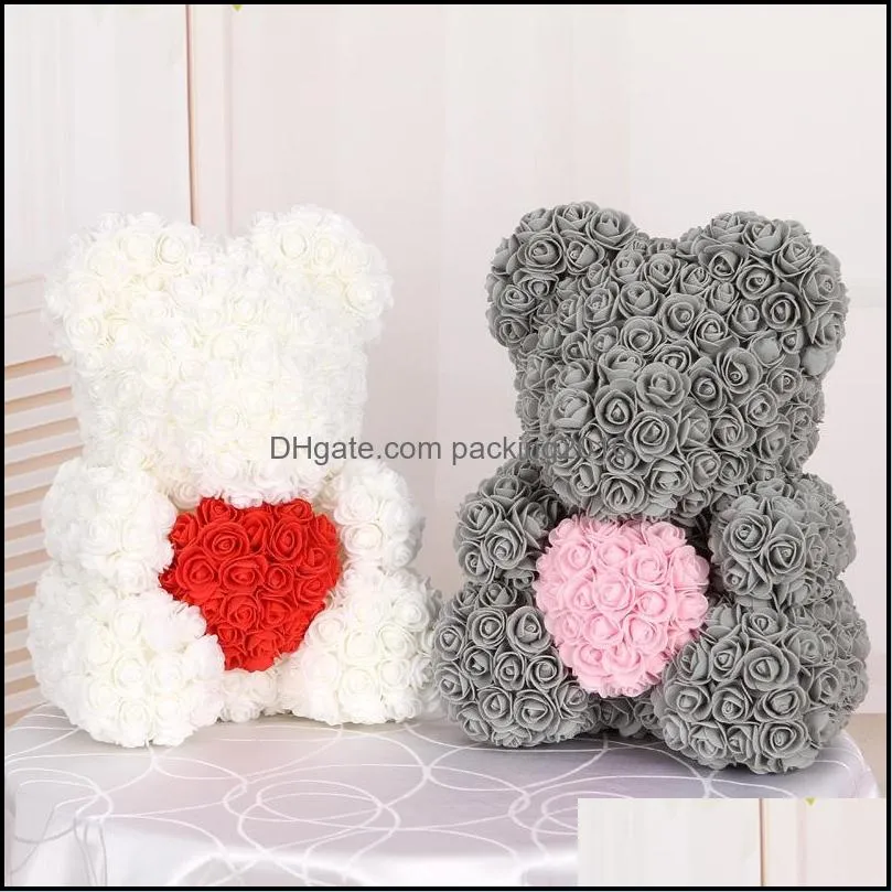 50pcs/lot Teddy bear of roses 3cm Foam wedding decorative flowers christmas decor for home DIY gifts artificial flowers