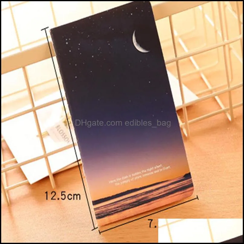 Vintage Romatic Starry Sky Series 80K Mini Notebook Journal Diary Notepad Vintage Soft Copybook Daily Memos Pads