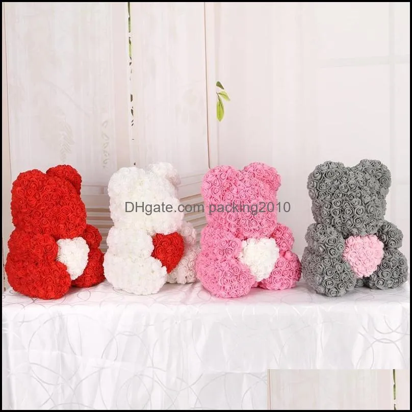 50pcs/lot Teddy bear of roses 3cm Foam wedding decorative flowers christmas decor for home DIY gifts artificial flowers