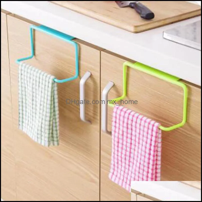 Garbage Bag Hanging Holder Cupboard Door Back Trash Rack Kitchen Cabinets Storage Towel Shelf Holders Storage Kitchen Accessory