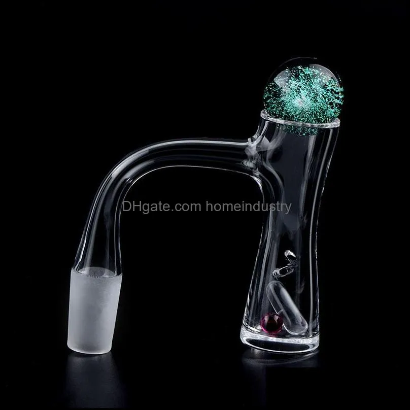 full weld auto spinner quartz banger beveled edge bangers smoke nail with 1pcs 6mm ruby terp pearls 1 pcs dichro glass carb cap and quartz pill for dab