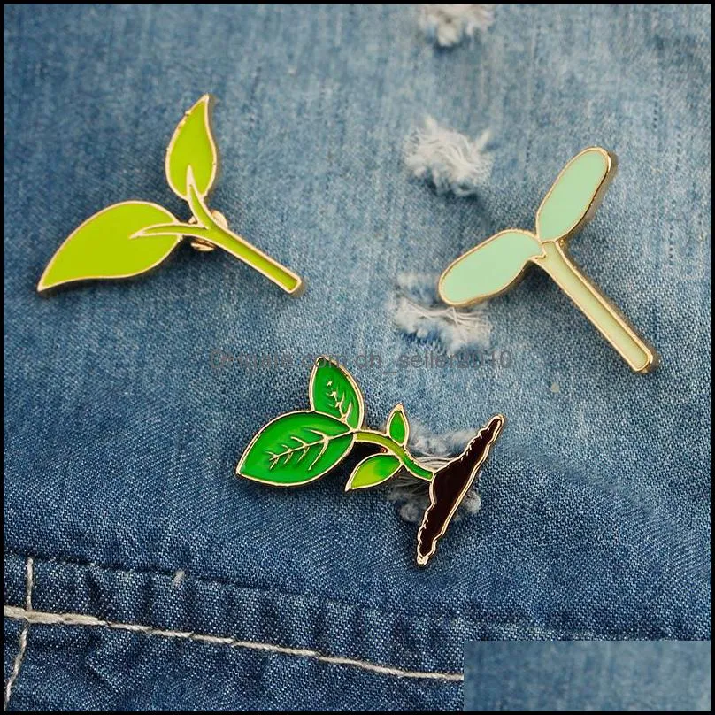 Customized Bulk Enamel Pins Cartoon Cute Creative Forest Green Leaf Brooch Man Women Fashion Jewelry Metal Badges 1017 D3
