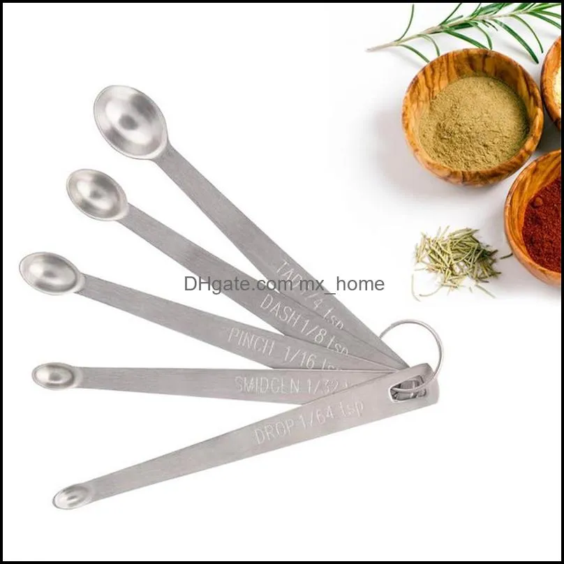 5pcs/set Stainless Steel Mini Measuring Spoon Durable Home Sauce Cutlery Accessories Home Kitchen Baking Tool