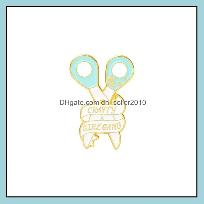 Customized Originality Brooch Scissors Needle And Thread Sewing Machine Tape Measure Lovely Cartoon Enamel Pin 1058 D3