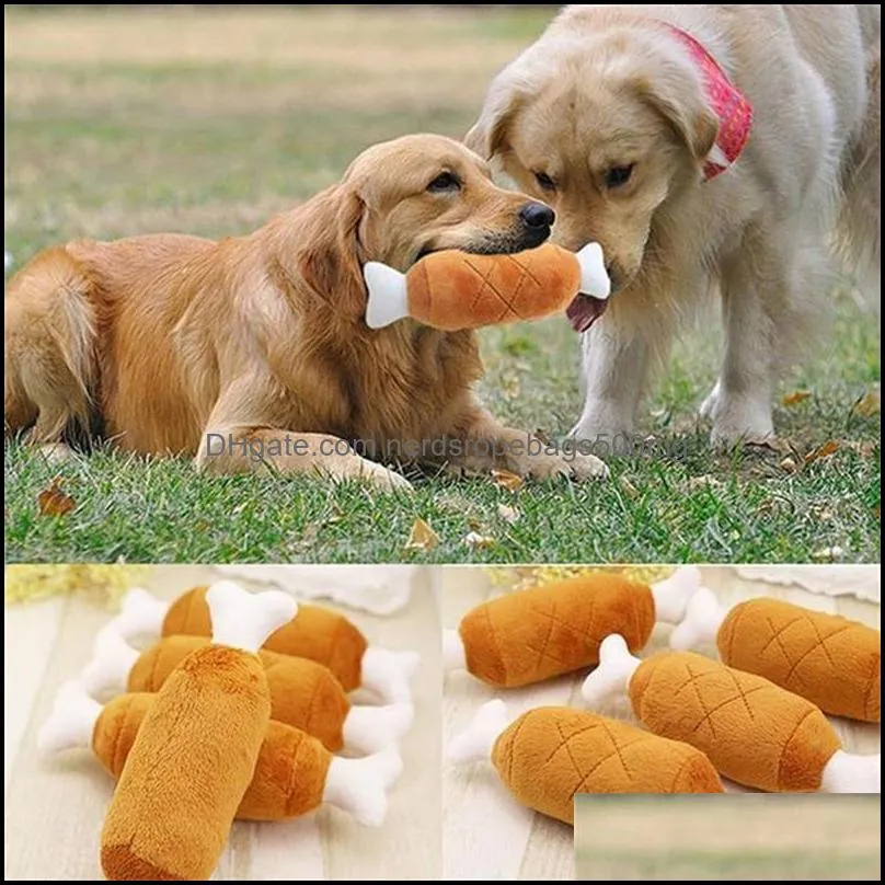 Puppy Pet Play Chew Toys Dog Toys For Dogs Cats Pets Supplies Cute Chicken Legs Plush Squeaky Toy