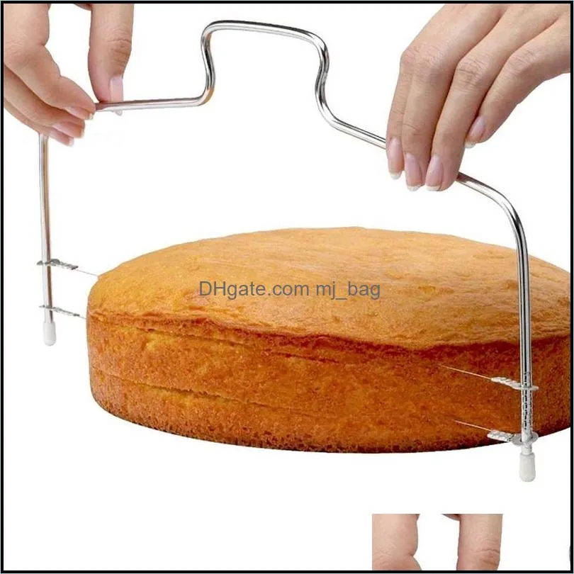 Stainless Steel Adjustable Wire Cake Cutter Slicer Leveler DIY Cake Baking Tool High Quality Cake Scraper Kitchen Accessories