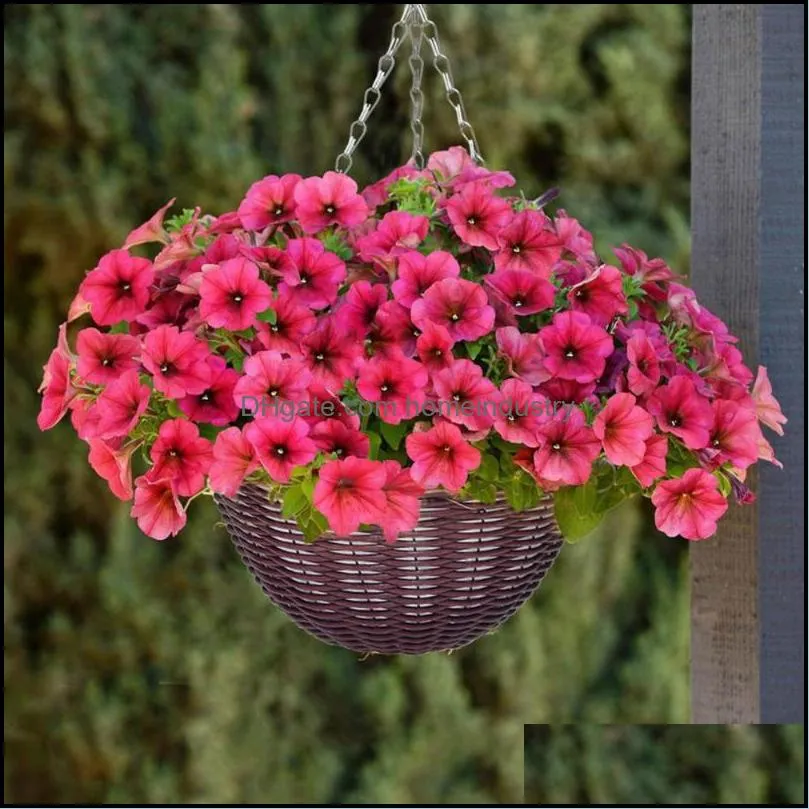 other garden supplies ornaments hanging flowerpot gardening iron plastic storage rack trendy rattan design brown home decor basket