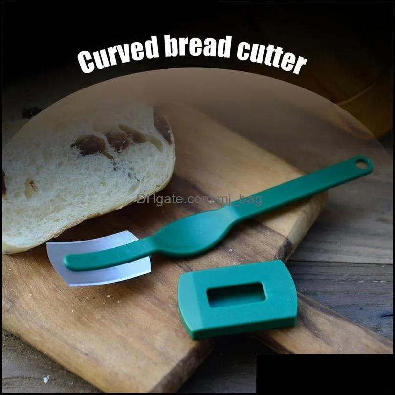 Arc Bread Knife Stainless Steel Baguette Cutting French Toas Cutter Curved Bread Knife Cutter Prestrel Bagel Bread Tools