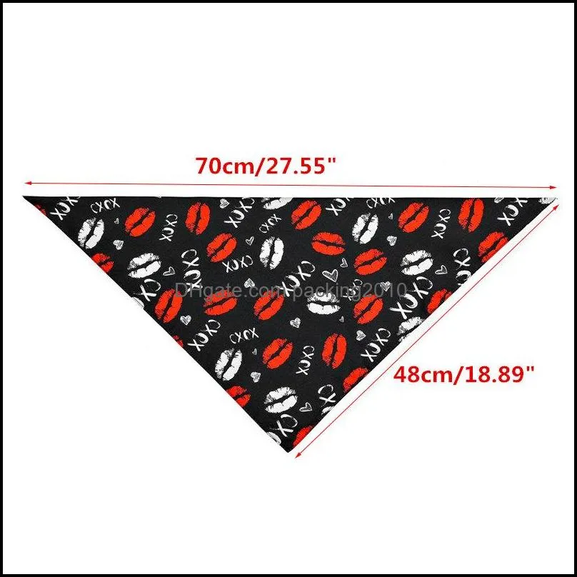 Valentines Day Dog Scarf Heart Design Triangular Scarf For Dogs Costumes Accessories Dog Scarf Cat Bib Pet Supplies