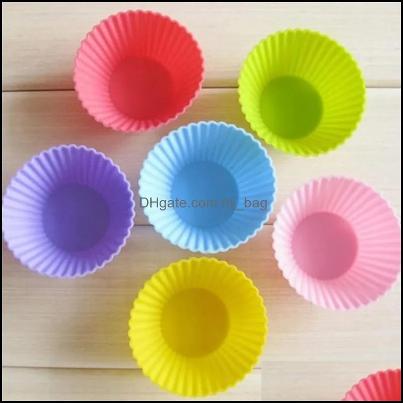 7cm Muffin Cake Mold Heart Star Flower Round Shape Cupcake Cup Heat Resistant Nonstick Silicone Soap Mould Reusable Baking Tool