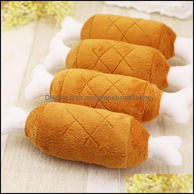 Puppy Pet Play Chew Toys Dog Toys For Dogs Cats Pets Supplies Cute Chicken Legs Plush Squeaky Toy