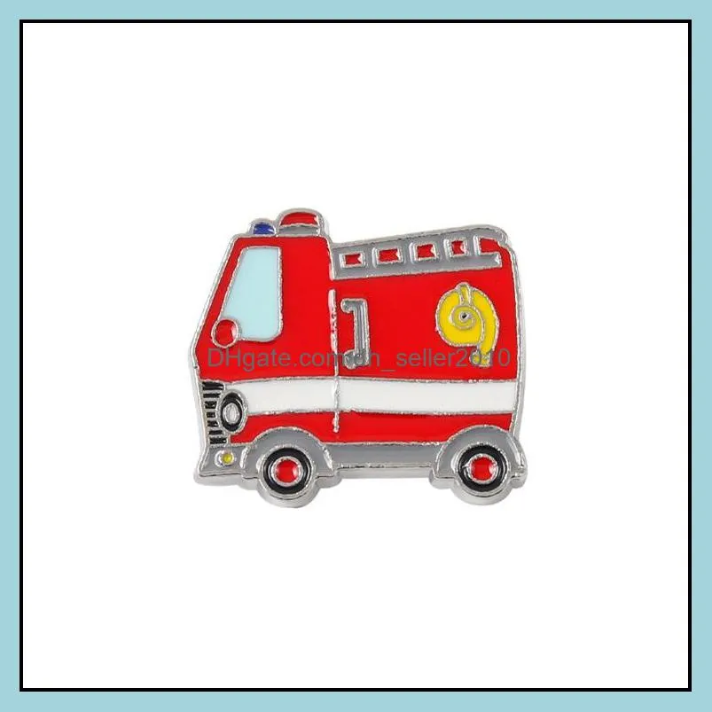 Customized Cartoon Car Enamel Brooch Display Jewelry Ambulance Cute Bulk Wholesale Genshin Metal Women Colored Hard Enamel Pins 1115