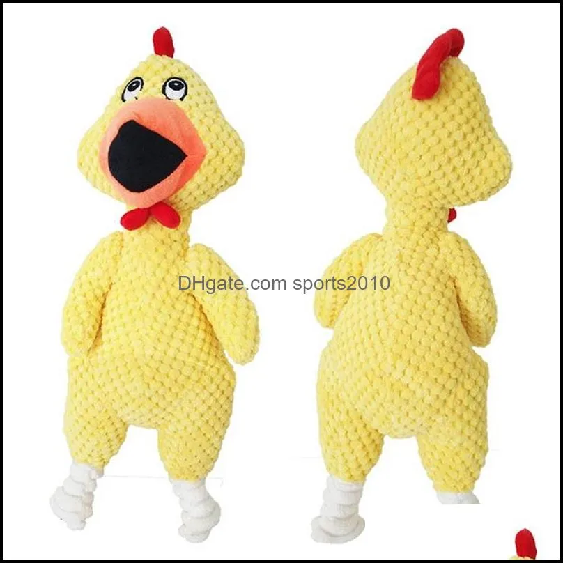 Pets Dog Toys Screaming Chicken Squeeze Sound Toy for Dogs Super Durable Funny Squeaky Multicolor Plush Chicken Dog Chew Toy