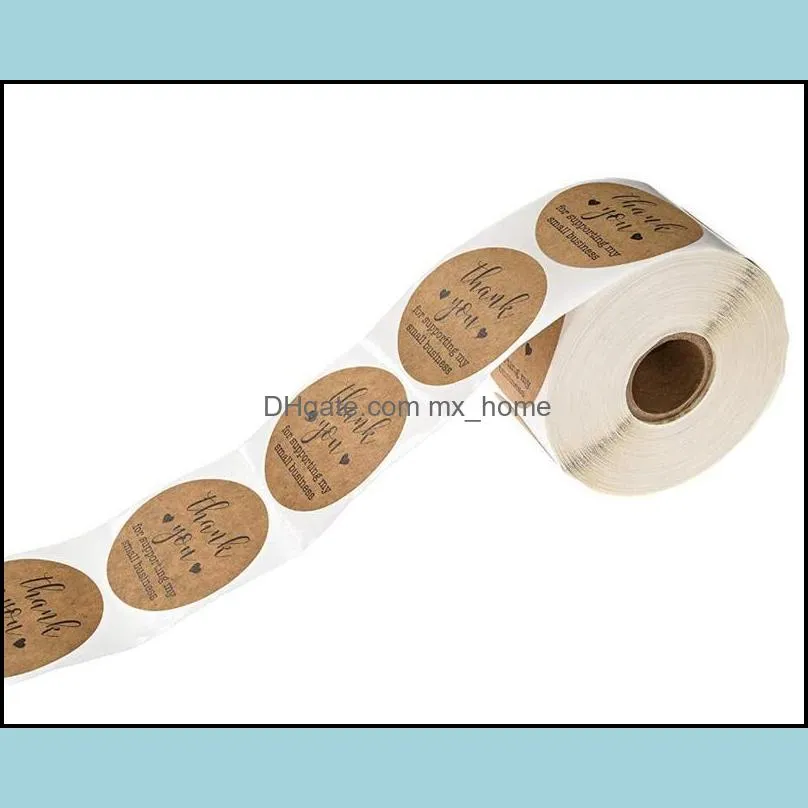 500pcs/roll Thank You for Supporting My Small Business Stickers Seal Label Christmas Sealing Business Stationery Sticker for Store