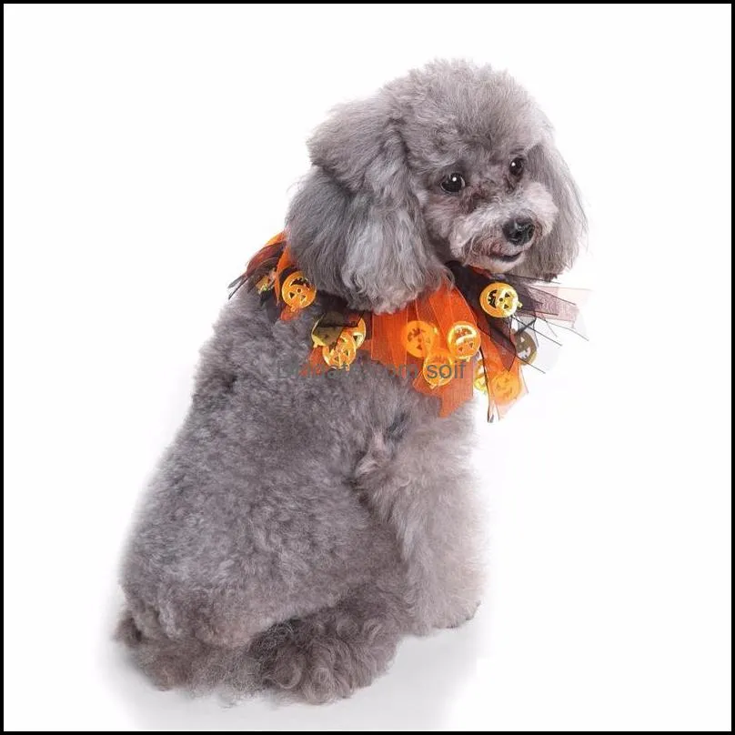 Dog Collar Halloween Pet Dog Puppy Ribbon Scarf Neck Collar Dog Nacklace Christmas Party Costume Decor Cosplay Pet Supplies