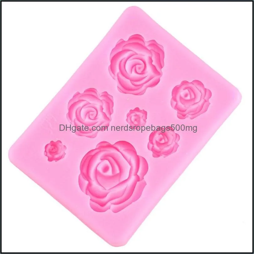 Rose Flower Silicone Molds Wedding Cupcake Topper Fondant Cake Decorating Tools Sugarcraft Candy Clay Chocolate Gumpaste Moulds