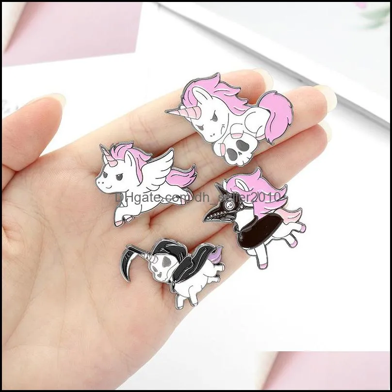 Enamel Brooches Pin for Women Fashion Dress Coat Shirt Demin Metal Funny Pink Cartoon Animal Brooch Pins Badges Promotion Gift