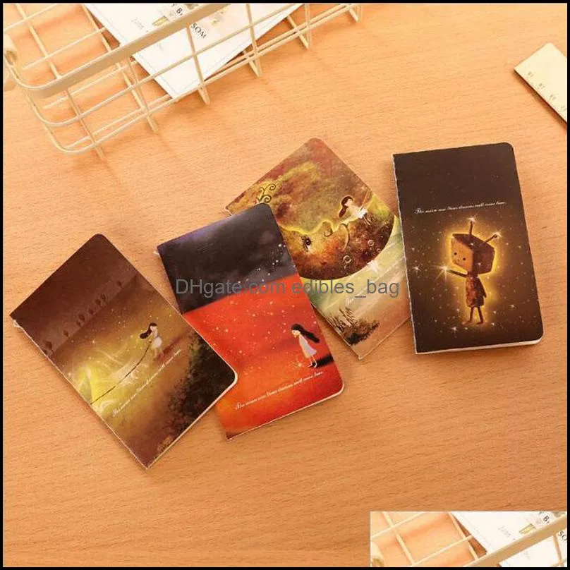 Vintage Romatic Starry Sky Series 80K Mini Notebook Journal Diary Notepad Vintage Soft Copybook Daily Memos Pads