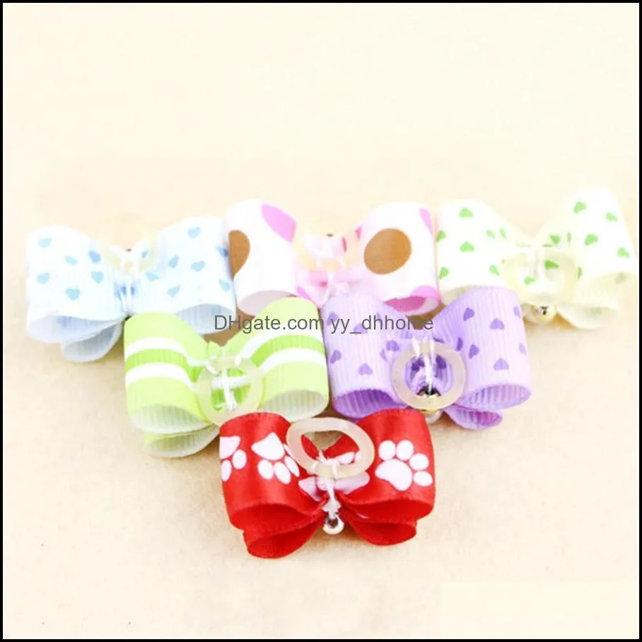 Handmade Cute Pet Dog Bow Lovely Bowknot Dog Ties For Puppy Dogs Accessories With Rubber Bands Cute Pet Headwear Grooming