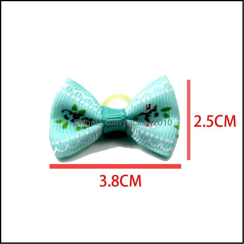 Pet Puppy Cat Dog Hair Bows with Rubber Bands Dog Grooming Accessories for Small Dogs Pet Supplies