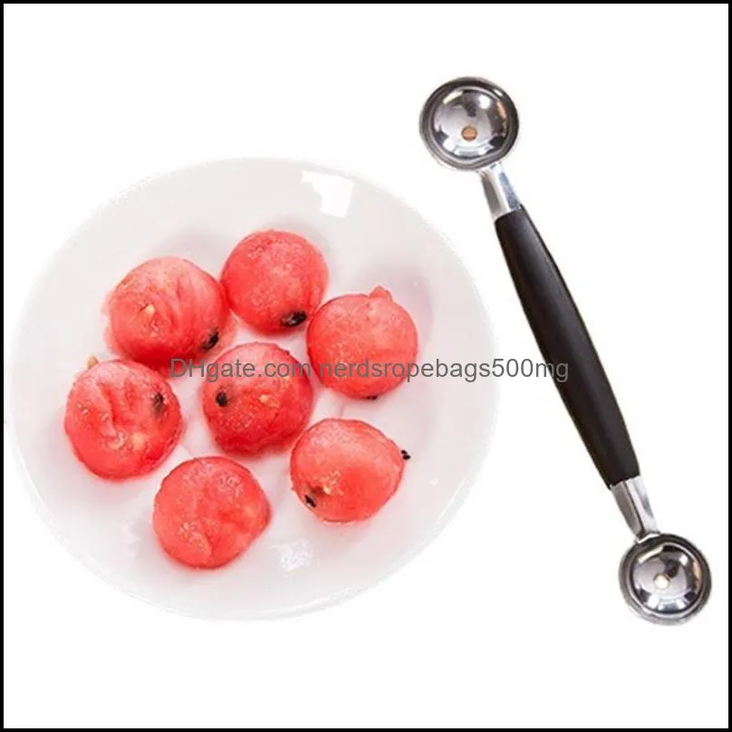 Melon Watermelon Ball Scoop Fruit Spoon Ice Cream Sorbet Stainless Steel Double-end Cooking Tool Kitchen Accessories Gadgets