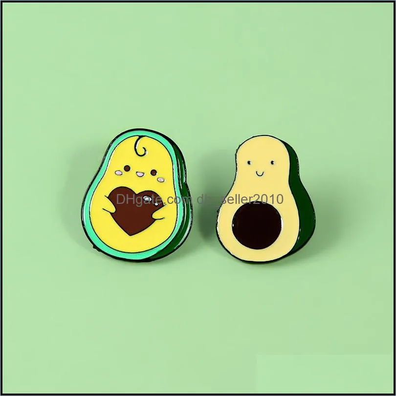 Avocado Holding Heart Enamel Pin Denim Clothing Brooch Backpack Lapel Button Badge Cartoon Jewelry 6118 Q2