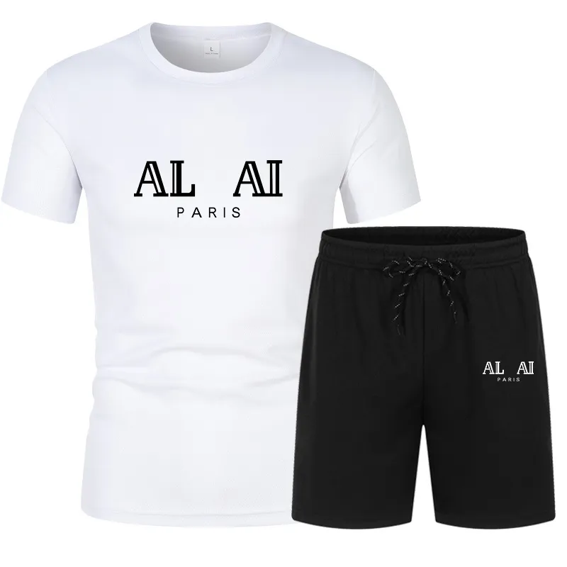 2022 Summer Tracksuit T-Shirt Shorts Set Men's Mesh Fabric quick-drying Sportswear Suit Comfortable Man Casual T-shirt