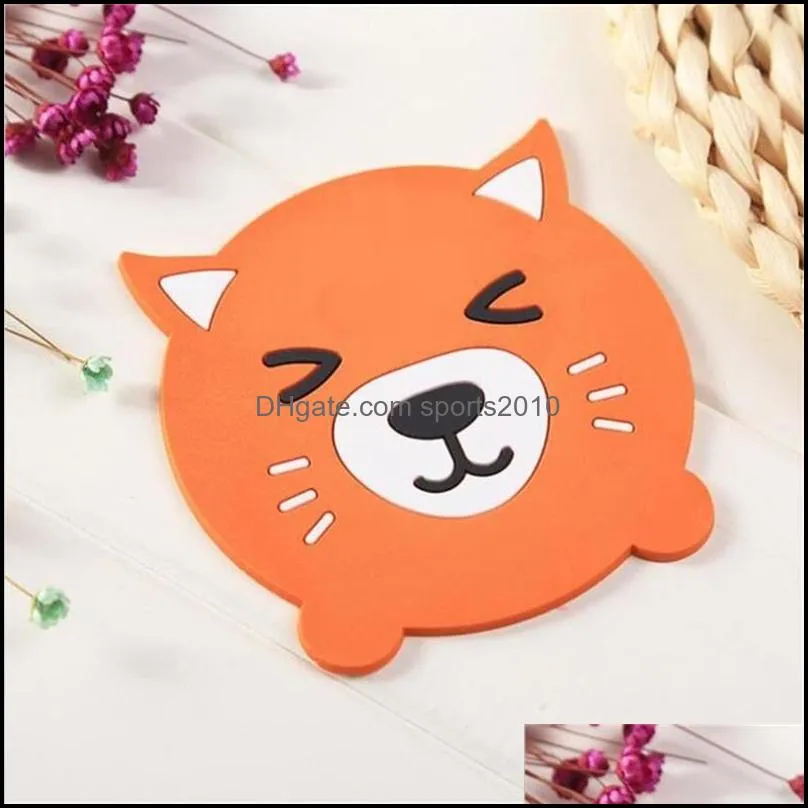 Cartoon Animal Drink Coaster Table Holder Placemat Coffee Coasters Stand For Hot Cup Mat Pad Kitchen Mats Kitchen Accessories