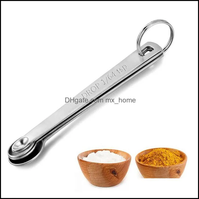 5pcs/Set Mini Measuring Spoon Stainless Steel Coffee Measuring Spoons Tea Seasoning Multiple Size Measuring Spoon Kitchen Tools