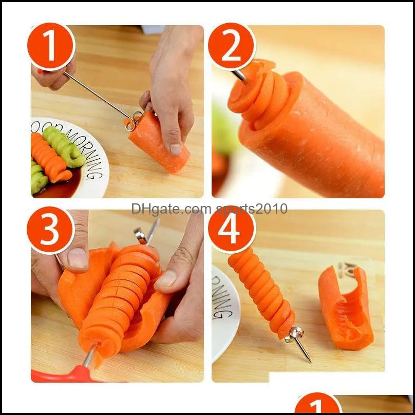 Manual Rolling Spiral Slicer Vegetable Twist Knife Screwer Potato Spiral Slicer Of Portable Kitchen Tool Vegetable Spiralizer