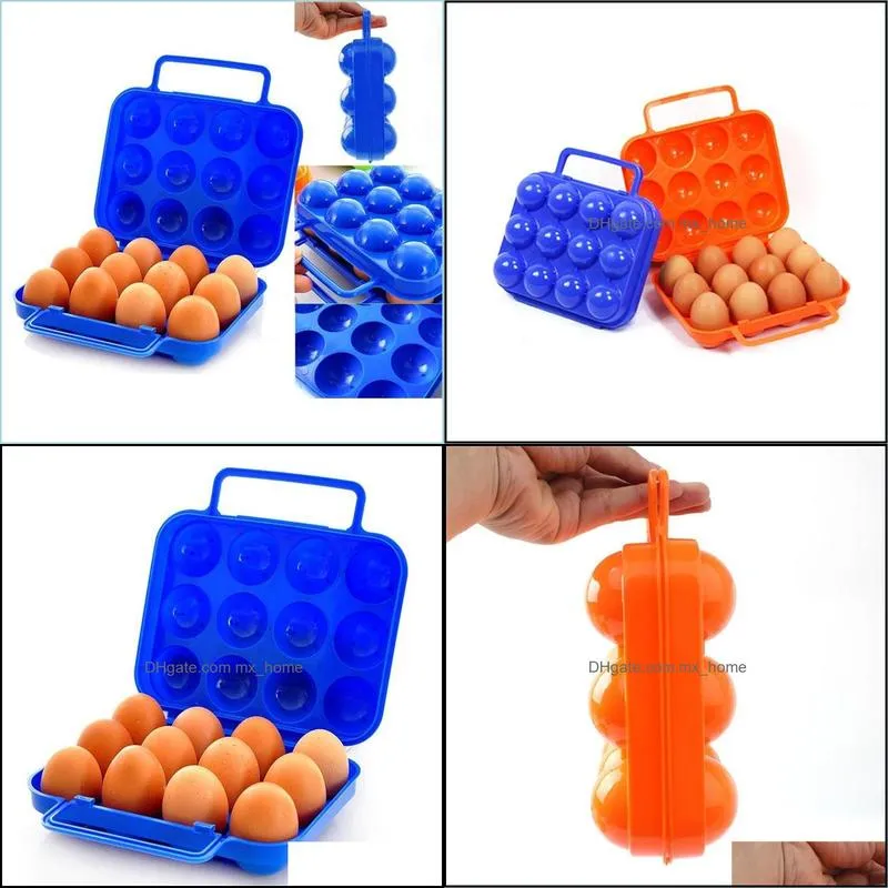 Portable 12pcs Eggs Contain Storage Boxes Kitchen Convenient Container Hiking Outdoor Camping Carrier For Egg Folding Case Box